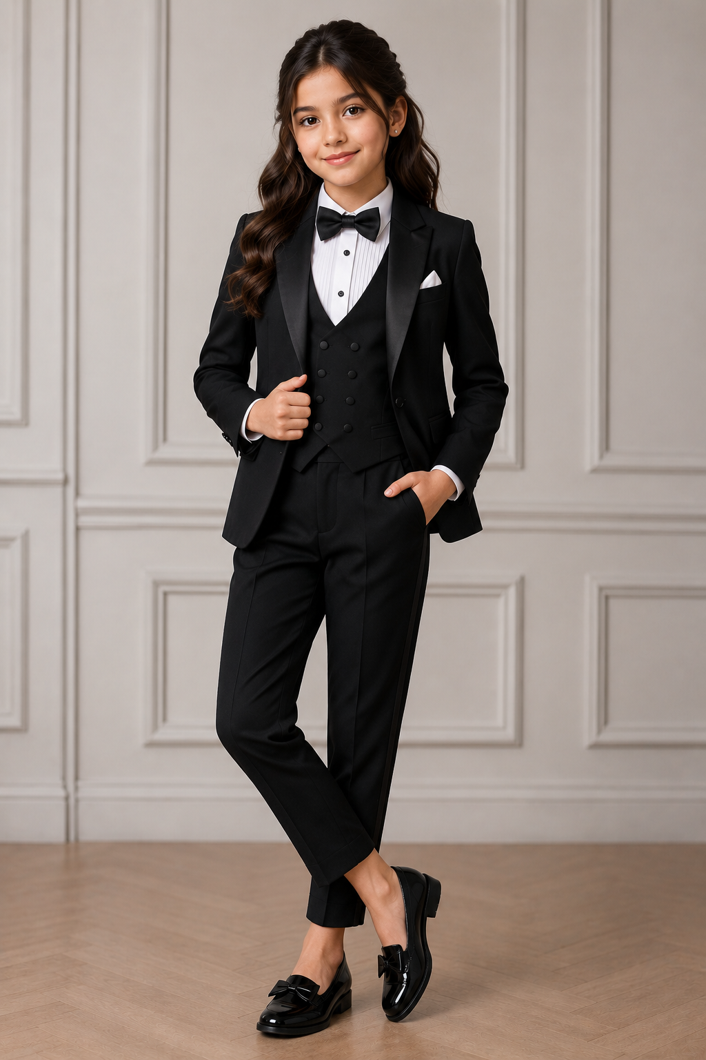 Girls Black Tuxedo Attire
