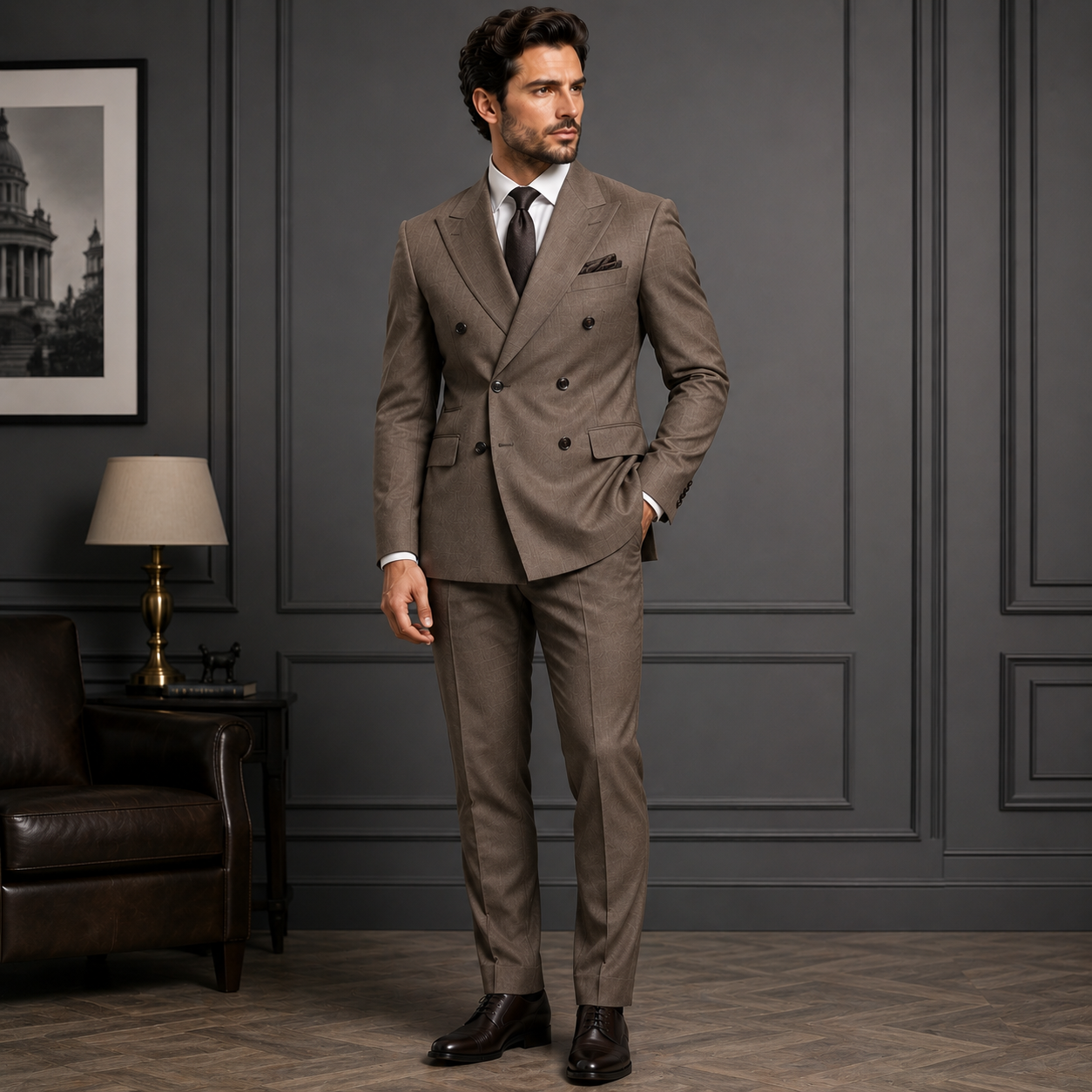 Men's Double-Breasted 2-Piece Suit 1
