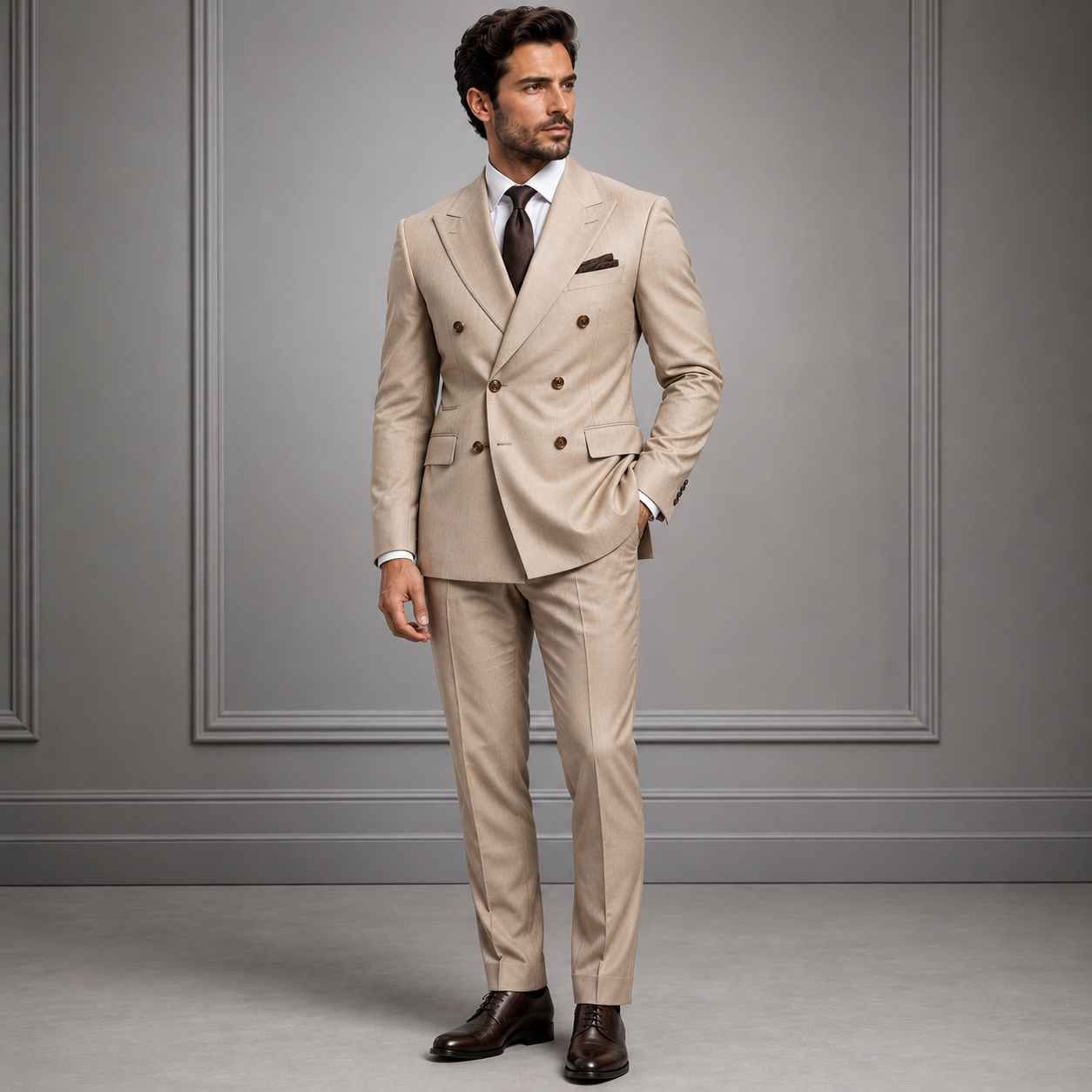 Men's Double-Breasted 2-Piece Suit 6