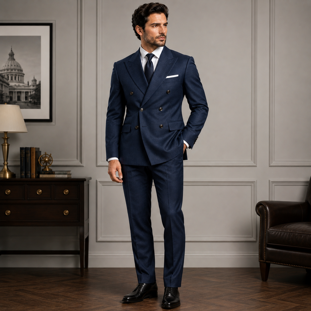 Men's Double-Breasted 2-Piece Suit 7